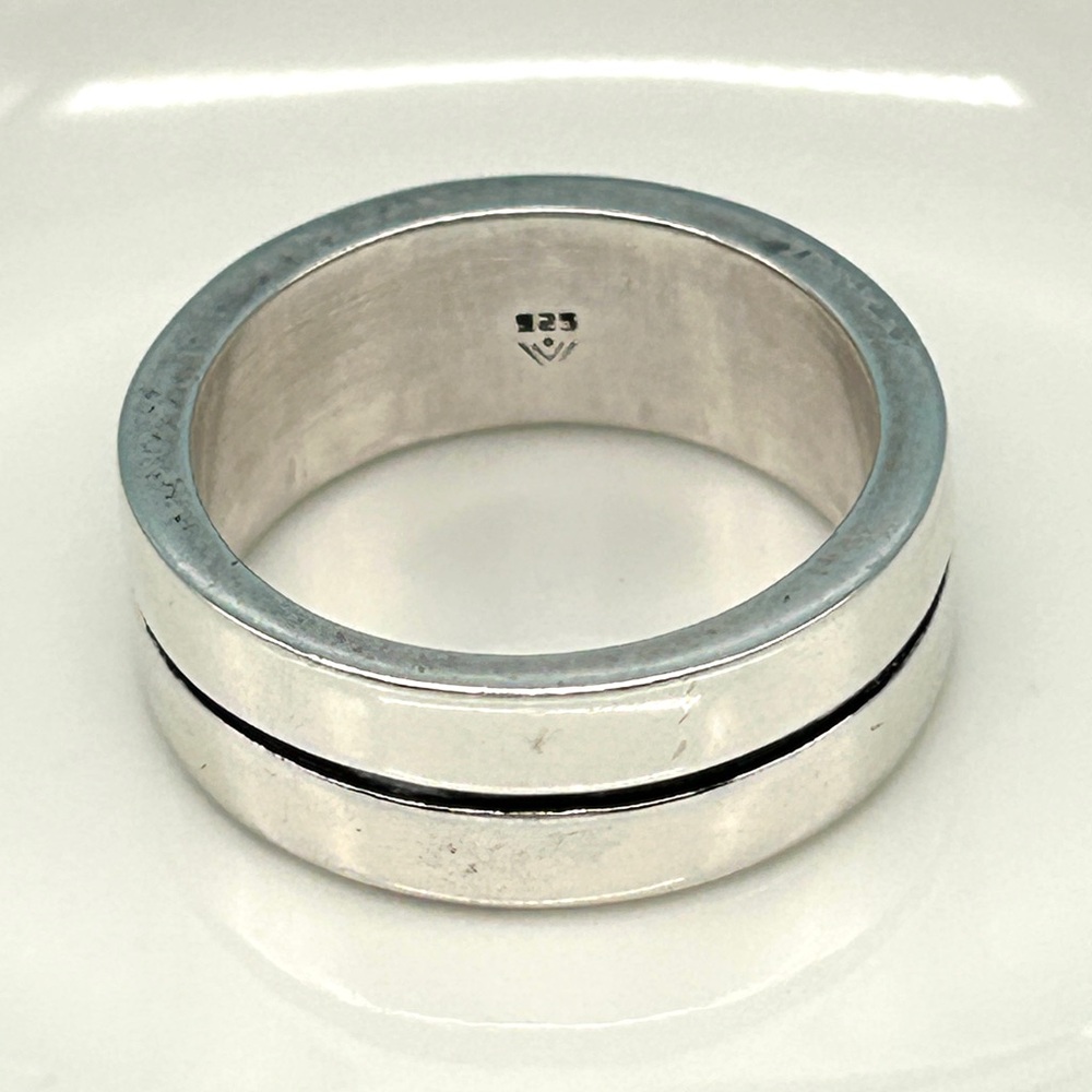 RARE Silpada 925 Sterling Silver Unisex Vintage Double Split Band Size 11 R0351 - Picture 12 of 15